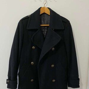 ✨Special Edition Zara Man Black Military Style Double-Breasted Coat